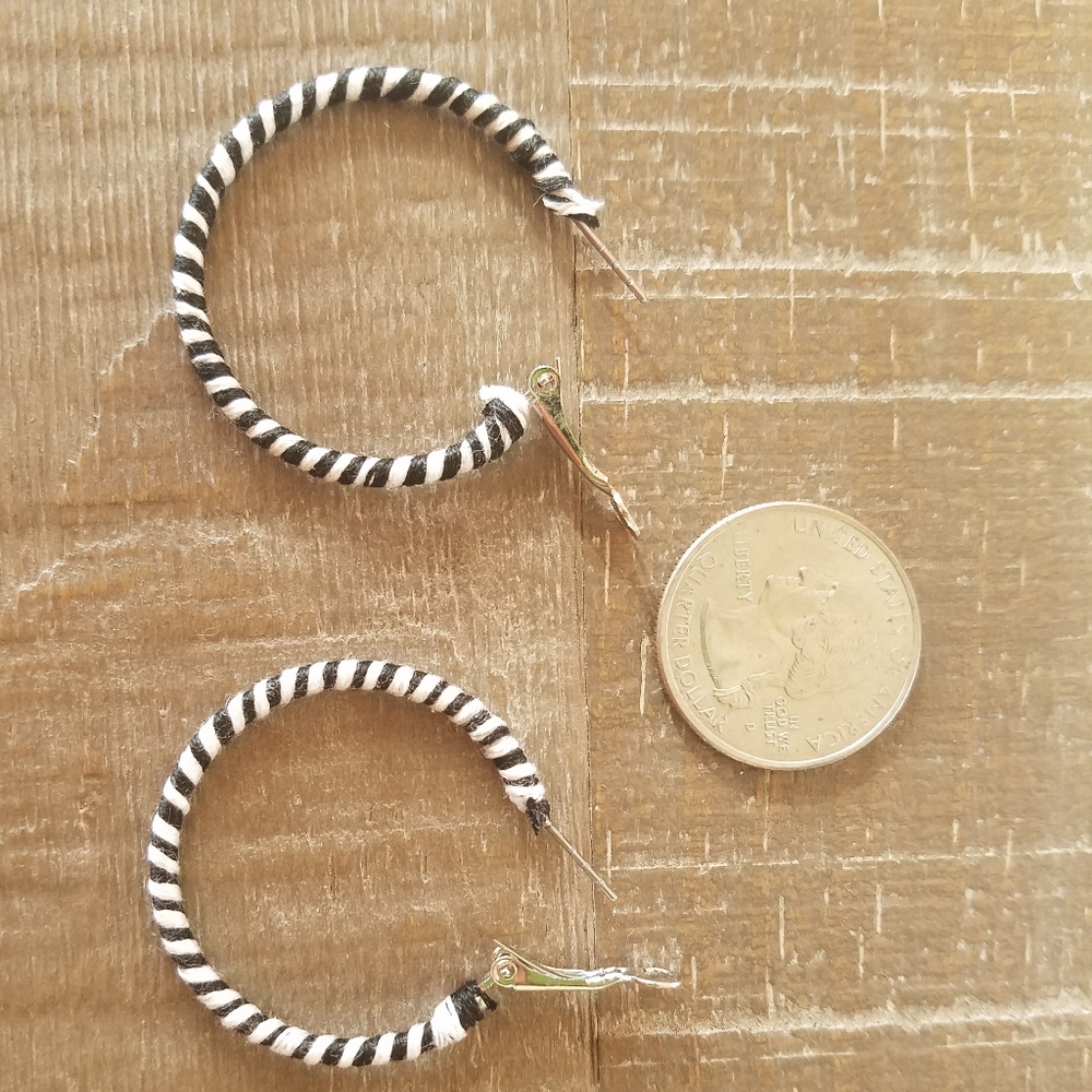 Thread Wrapped Hoop Earrings - Picture 2 of 2